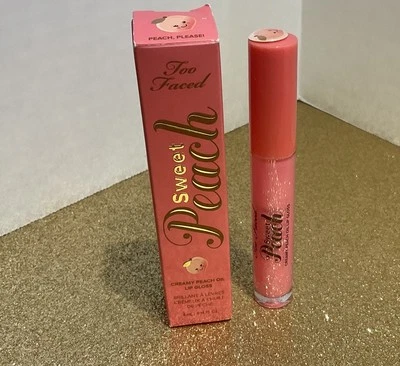 Too Faced Sweet Peach Creamy Peach Lip Gloss PEACH PLEASE Full Size BNIB - Image 1 of 4