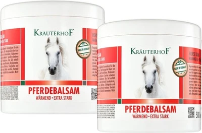 MARKENLOS Kräuterhof® Pferdebalsam Duo Set Wärmend & Extra Stark (2 x 500ml) – Massagegel