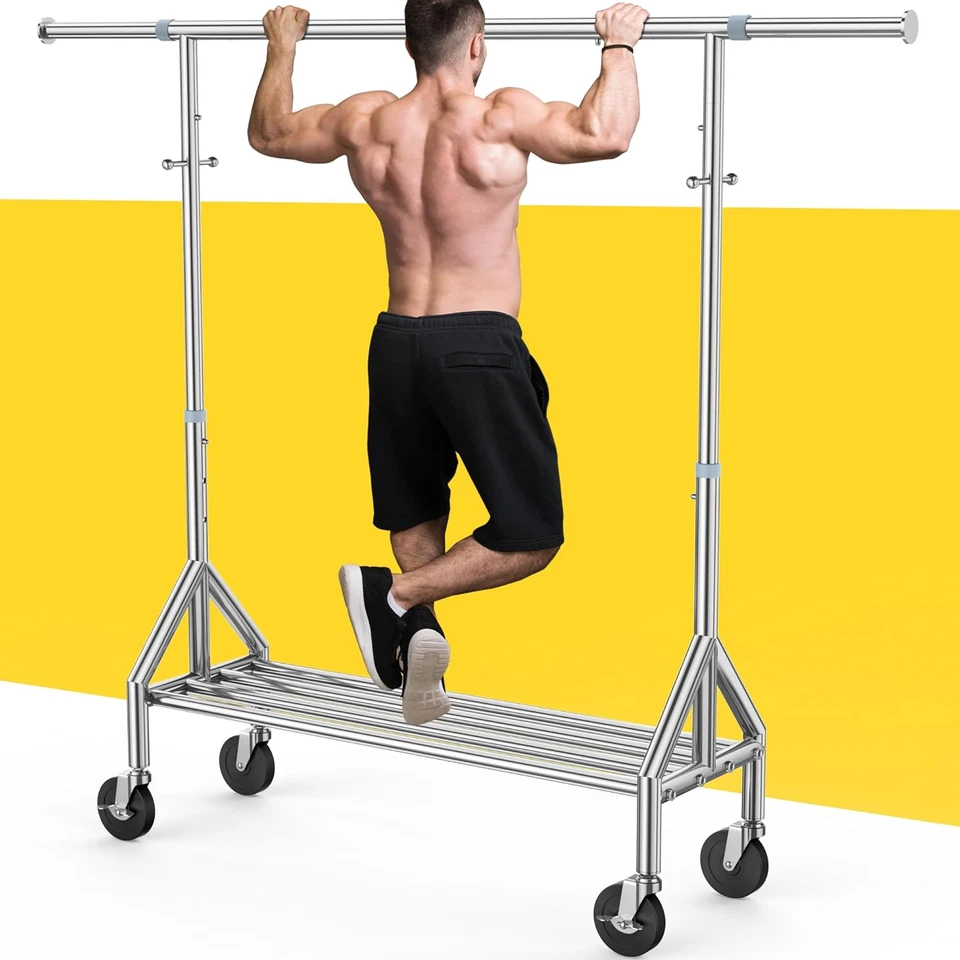 Upgraded 100% Stainless Steel Clothing Rack Load 760LBS, Heavy Duty Clothes Rack - Image 1 of 4