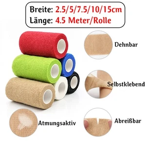 Sport Selbstklebende Elastische Bandage Wrap Pflege Erste Hilfe 2.5cm - 15cm - Picture 1 of 21