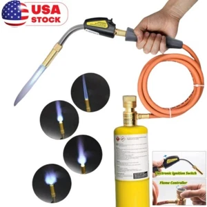 MAPP MAP-pro Propane Self-Igniting Gas Welding Turbo Burner Torch & 5' Hose Set - Picture 1 of 12