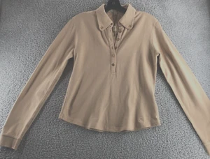 Camisa Burberry London Mujer Bronceada Grande L Mangas Largas Collar Medio Botón - Imagen 1 de 21