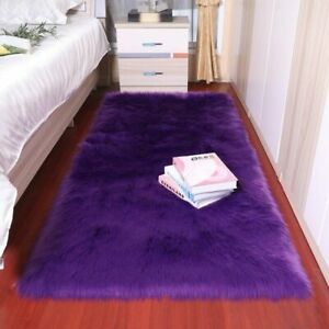 Plush Soft Bedroom Carpet Pad Long Hair Bedside Mat Sofa Cushion Rugs Carpet