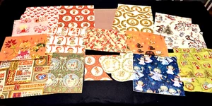 Vtg Lot of 1960s-70s-80s Christmas Wrapping Paper ~ Cards, Journals, Scrapbooks - Picture 1 of 17
