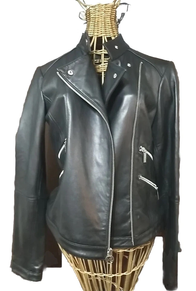 Michael Kors Women’s jacket Moto  Genuine Leather  Size XS S Motorcycle Soft! - Image 1 of 4
