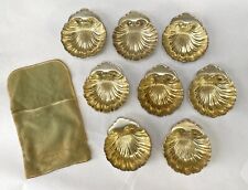 8 Gorham Sterling Silver Shells Trinket Nut Place Card Holder Gold Wash