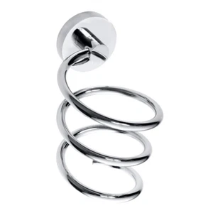 BOMEGA Spiral Fönhalter Chrom poliert für Bad & Küche >> zum Bohren oder Kleben - Bild 1 von 7