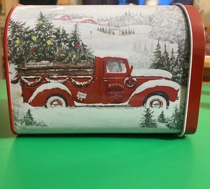 Christmas Santa Claus Candy Box Decor Iron Tin Mailbox Xmas Ornaments Kids Gifts - Picture 1 of 11
