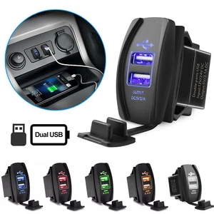 3.1A Dual USB Socket Charger Power Adapter Waterproof LED 12V 24V for Car Motor - Picture 1 of 17