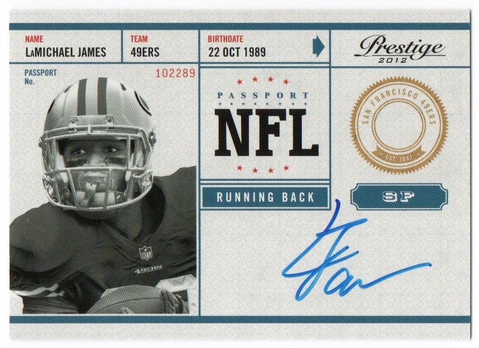 2012 Prestige NFL Passport Autographs #23 LaMichael James RC Auto - Image 1 of 1