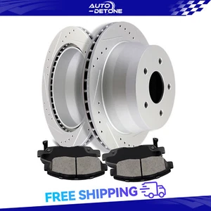 Rear Brakes Ceramic Pads Rotors Drill Slot For Chevrolet S10 Blazer GMC Envoy - Picture 1 of 11