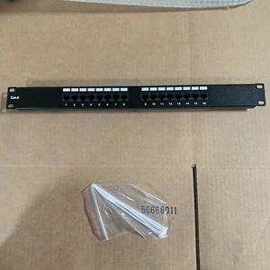 16-port Patch Panel RJ45 Cat6 1U Rackmount Ethernet Punch Panel - Picture 1 of 9