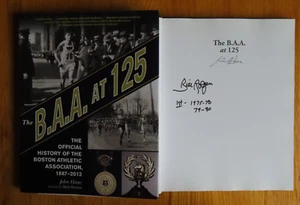 JOHN HANC BILL RODGERS signed "BOSTON ATHLETIC ASSOCIATION AT 125" MARATHON Book - Picture 1 of 2