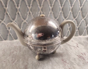 Thermal Ball Teapot WMF Hutchenreuther Silver Plated & Ceramic German Art Deco - Picture 1 of 23
