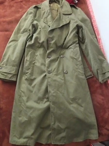 US Military Overcoat OG 107 Trench Coat Parka Wool Liner Korean War M Long 1953 - Picture 1 of 16