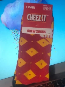 Novelty Socks - Snack Foods - Cheez It - Men's 6-12 - Crew Socks 1 Pr NWT - Picture 1 of 1