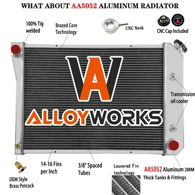 4 Row Aluminum Radiator For 1973-1974 Pontiac Ventura Chevy Nova Buick Apollo - Изображение 1 из 4