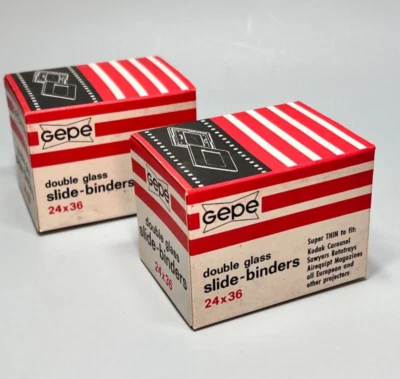 2x Boxes 40 GEPE 24x36 Double Glass Slide Binder Mounts Photo Projector Tin 2mm - Image 1 of 4