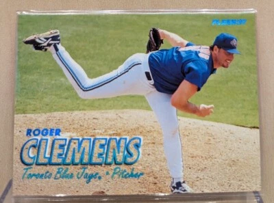 1997 Fleer TIFFANY #569 Roger Clemens Blue Jays RARE PARALLEL - Image 1 of 2