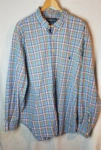RALPH LAUREN Long Sleeve Button Down Shirt  Blue / Pink Plaid  Size 2XB - Picture 1 of 4
