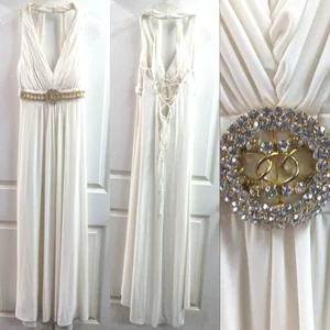 IGNITE EVENINGS CAROL LIN NECKHOLDER WEISS KLEID STRASS HOCHZEIT FESTZUG BALL 6 - Bild 1 von 24