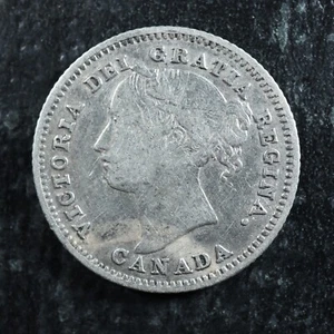 10 cents 1885 Obv. 4 Canada Queen Victoria silver c ¢ dime VG-10 - Picture 1 of 2
