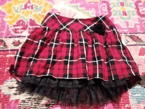 NEW NWT Faded Glory girls L 10 12 red plaid tulle detail Holiday Christmas skirt - Picture 1 of 3