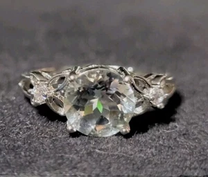 Natural Green Amethyst 925 Sterling Silver Adjustable Ring 0583 - Picture 1 of 7