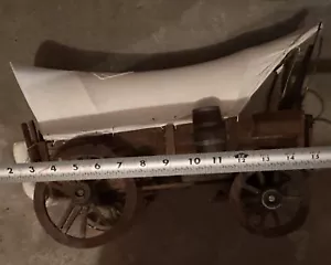 "Vagón cubierto de madera hecho a mano Conestoga Western American Pioneer 15x11x7""" - Imagen 1 de 12