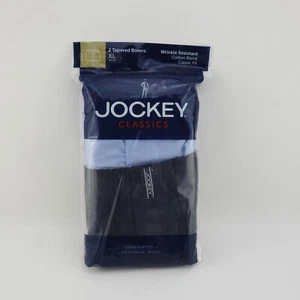 New Men Jockey Stay New Cotton Blend Woven Tapered Boxers Size XL 2 Pair Sealed - Picture 1 of 3