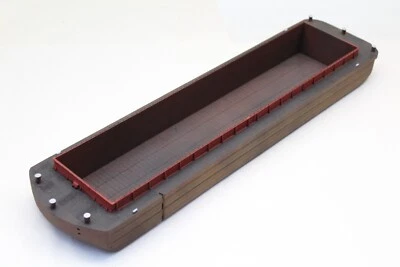 MODEL RIVER BARGE FOR BULK CARGO - EMPTY - OO GAUGE 1/76 SCALE - BLUE - F13 - Image 1 of 4