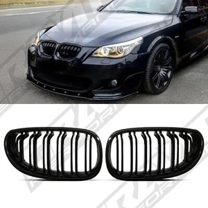 REJILLA RIÑONERA DOBLE BARRA NEGRA BRILLANTE ASPECTO DEPORTIVO M PARA BMW SERIE 5 E60 E61 04-10 - Imagen 1 de 9
