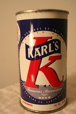 Karl's Famous Bavarian Beer 12 oz. 1950's flat top from Santa Rosa, California
