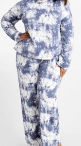 Anne Klein WM’s Pajamas Set Sleep Wear Blue Tie-Dye Longsleeve & Pants S.XL NWT - Picture 1 of 11