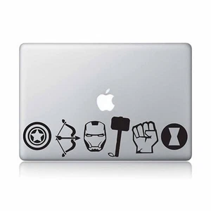 Avengers Symbols Superhero Marvel Decal Apple Macbook Laptop Vinyl Sticker Decal - Picture 1 of 1
