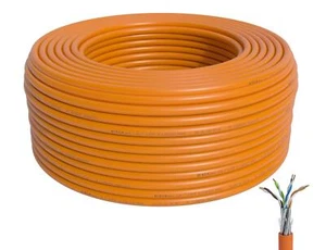 50m CAT.7 Câble réseau Câble de pose LAN Ethernet CAT7 PiMF sans halogène Cer... - Afbeelding 1 van 9
