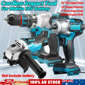 Cordless Impact Wrench Driver Drill Grinder Combo Kit For Makita 18V Battery - Picture 1 of 29