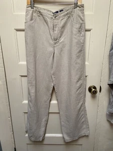 GAP Womens Vntg Heavy Linen Pants 30” Waist Old School Wide Leg Tagged Size 14 - Picture 1 of 8