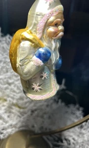 Vintage Inge Glas/Old World Christmas Schneewittchen Weihnachtsmann mit blauen Fäustlingen - Bild 1 von 6