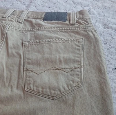 Jeans masculino Free World Night Train bege regular perna reta tamanho 36x30 algodão - Imagem 1 de 4