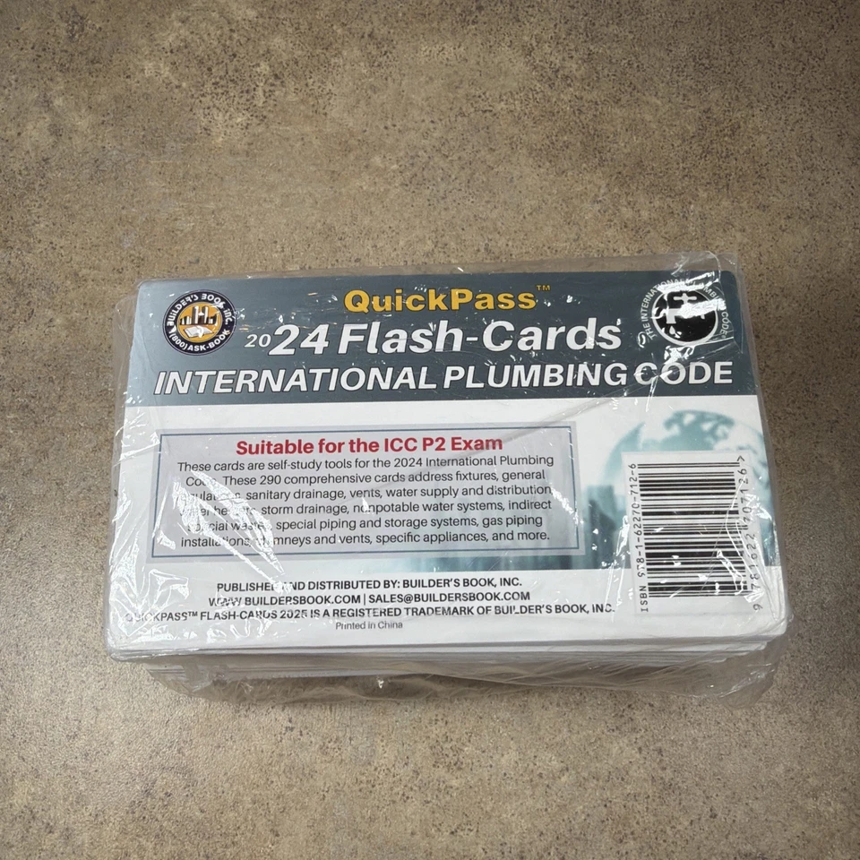 2024 International Plumbing Code IPC QuickPass Flash-Cards Foto 1 de 4