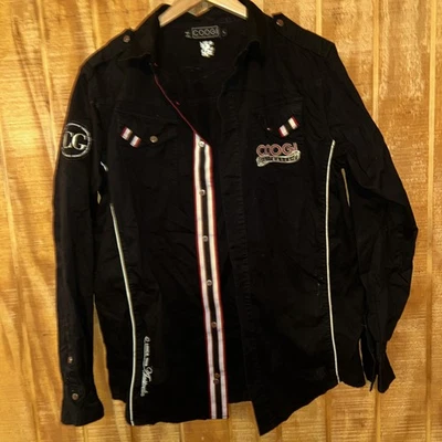 Men’s COOGI Long Sleeve Button Down Shirt Size L Pattern, Black - Image 1 of 4