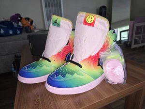 Size 12 Jordan 1 Retro OG High x J Balvin Tie Dye new in box - Picture 1 of 9