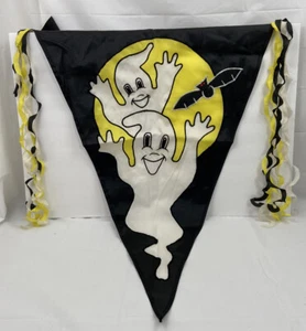 Halloween Flag - Large 27x40 Die Cut Double Sided w/Tassel | Ghosts & Bat Decor - Picture 1 of 5