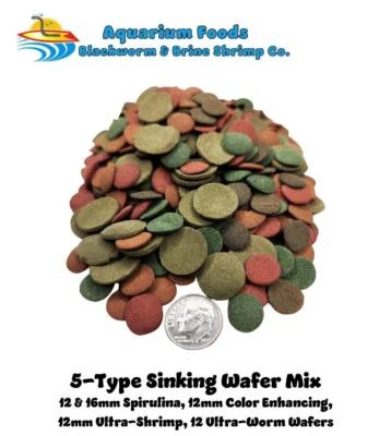 Sinking Wafers Bottom Feeder Fish Food 5-Type Mix. Algae Eater, Catfish & Plecos - Image 1 of 4