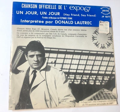 Donald Lautrec 7" Record 45 & Picture Sleeve Un Jour Un Jour Hey Friend Say Frie - Image 1 of 4