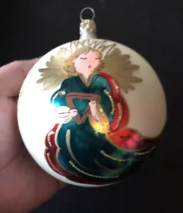 ✨1998 Pier 1 Angel HandPainted Christmas Ornament Artist Signed Lella Rare ✨ - Picture 1 of 7