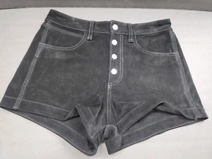 Rag & Bone Jean Lou Suede High Rise Black Shorts - Size 26 - Picture 1 of 6