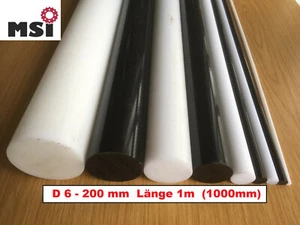 POM Rundstab Länge 1m!!! Rundmaterial Kunststoff POM C Stab D6-200mm  1000mm s/w - Bild 1 von 12