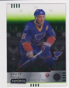 2023-24 Upper Deck Synergy CRANKED UP! GREEN ACETATE #CR-BH BRETT HULL 33/49 HOF - Picture 1 of 2